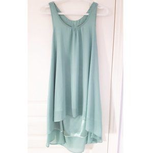 Blue-ish Green Pearl & Bow Back Dress/Top
